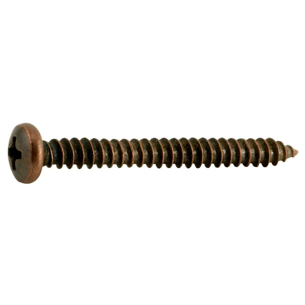 Midwest Fastener Sheet Metal Screw, #8 x 1-1/2 in, Bronze Plated Steel Pan Head Phillips Drive, 30 PK 35952 - main